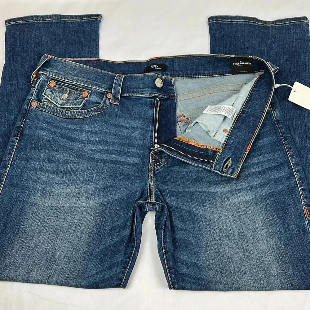 True Religion NWT Men W36‎ L32 Ricky Relaxed Straight Flap Back Pockets Jean